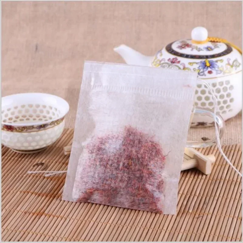 100Pcs/Lot Teabags 5.5 x 7CM Empty Flower Tea Bags With String Heal Seal Filter Paper for Herb Loose Tea Bolsas de te