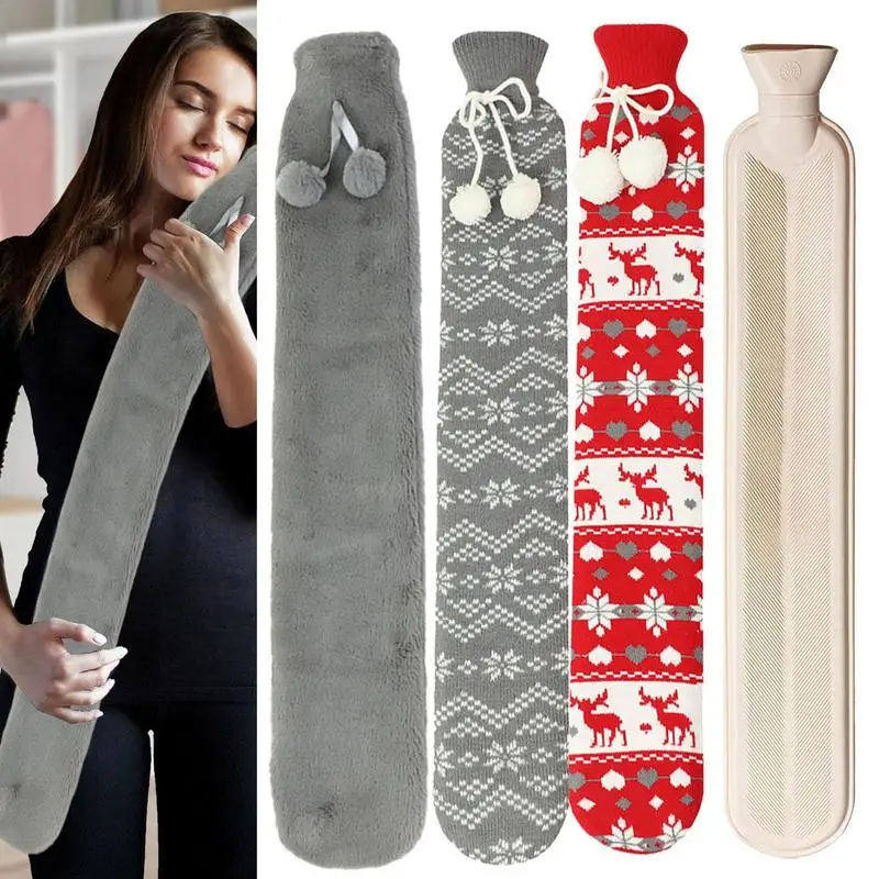 2000MLHotWaterBottleLongStanderHotWaterBottleWithSoftPlush