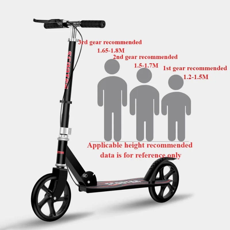 Kick Scooter Portable Foldable Scooter with Adjustable Handlebars Dual Braking System for Kids Teens Adults