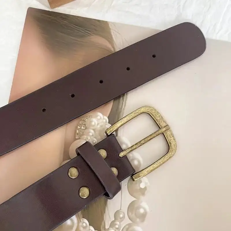 Mirad Retro Nieten-Damengürtel, vielseitiger Gürtel im ethnischen Stil für Kleid und Hosen, Millennium Spicy Girl Design – Detail 6