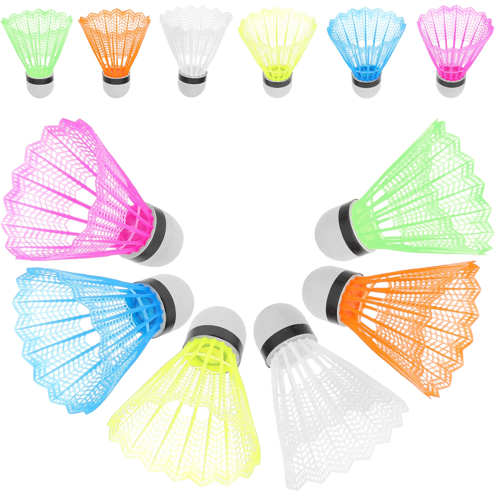 

12 шт., цветные воланы для бадминтона