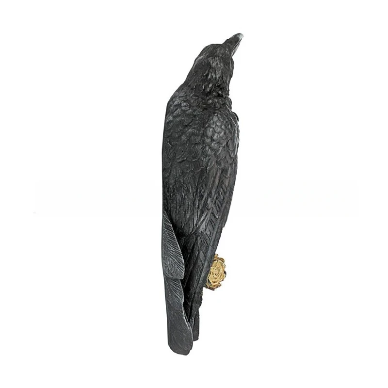 Fake Raven Resin Statue Bird Crow Sculpture Outdoor Crows Halloween Decor Creative for Garden Courtyard Animal Decoration