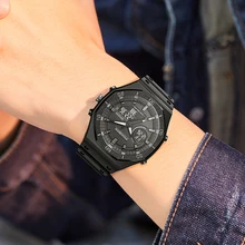  FOXBOX Top Brand Luxury Mens Watches Waterproof Double Display Wristwatch LED Alarm Clock Watch for Men Sports Watch Men New+Box 