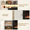 Farmhouse Fireplace TV Stand for 70/75/80 Inch TV, 32”Tall Entertainment Center w/ 36”Electric Fireplace & LED Light, 70”Media C 6