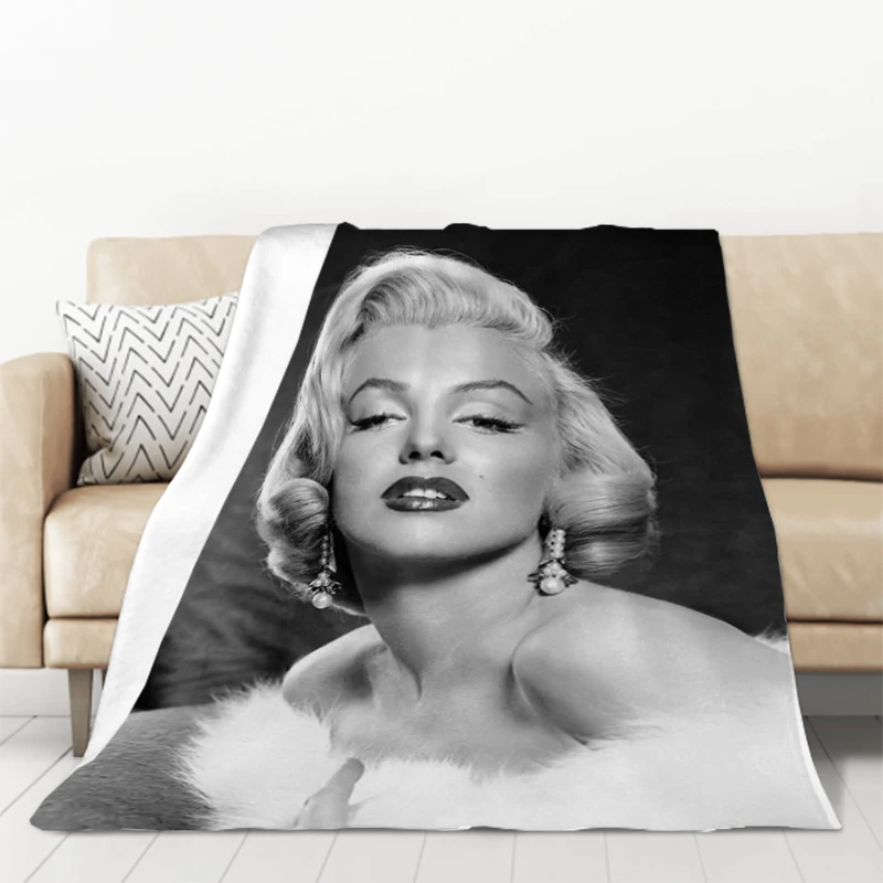Marilyn Monroe Blankets for Decorative Sofa Throw Blanket Fluffy Catnap King Lid Microfiber Bedding Knee Fleece Soft Nap Luxury 2