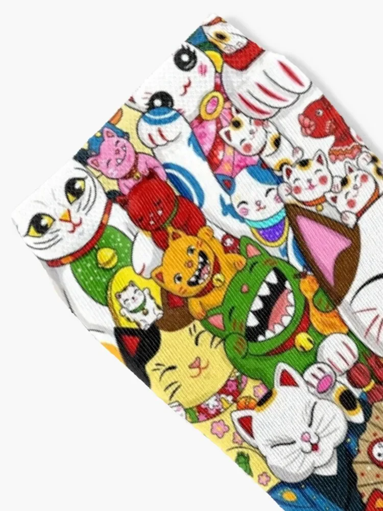 Maneki Neko (Lucky Cat) Collection Socks funny sock snow essential anime Socks For Girls Men's