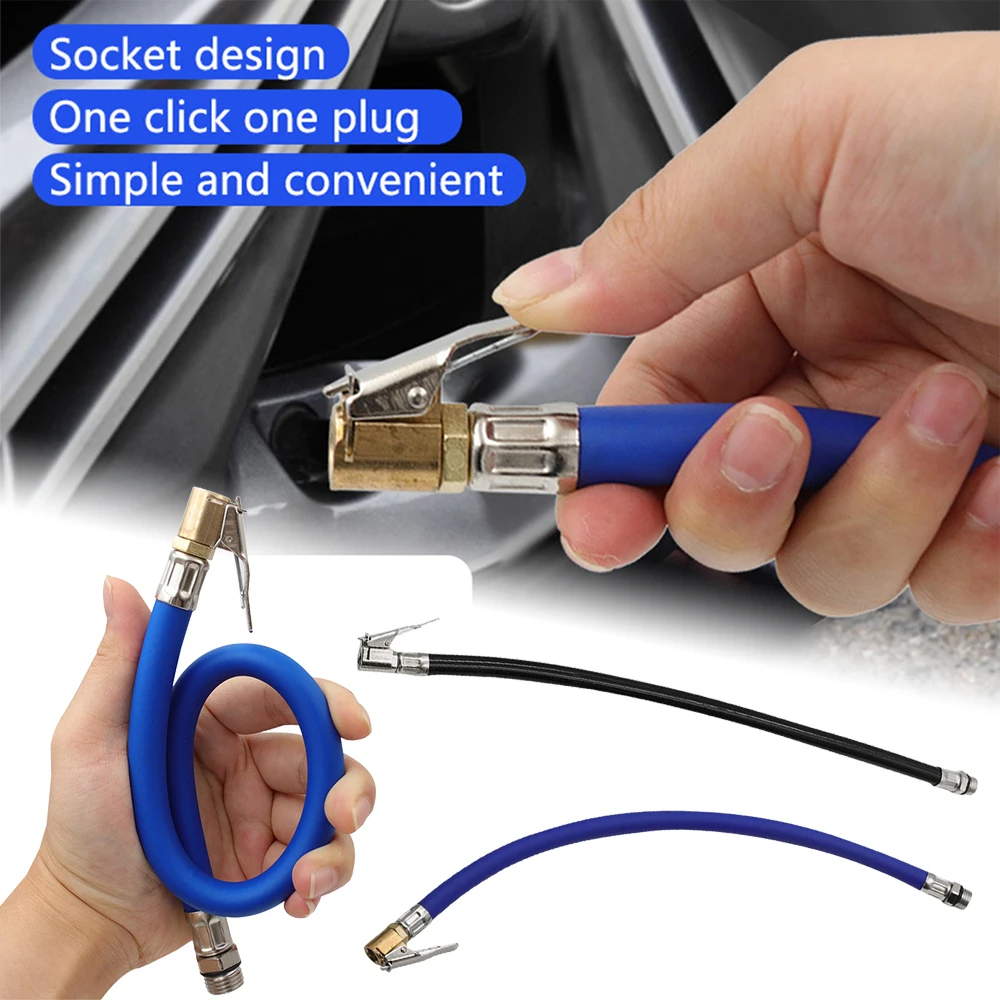 CarTyreInflatorChuckTubePortableTireInflationExtensionTubeFlexibleTireInflatorHose