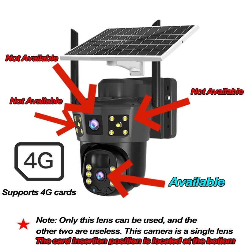 4G Solar Camera Outdoor PTZ 4MP Low Power Battery IP Camera Full color night vision  V360Pro APP CCTV Security Protection