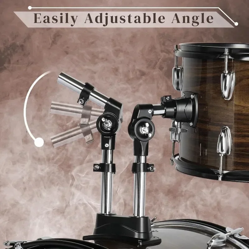 5-piece Adult Drum Set Full Size Drum Kit with Drumsticks Pedal Stool Floor Tom Beginners Teenagers Students