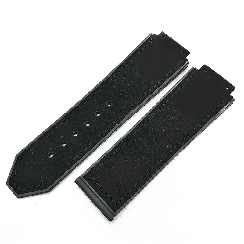 Hublot Unisex High-Quality Crazy Horse Leather Watchband in Rubber and Leather Combo, 26mm