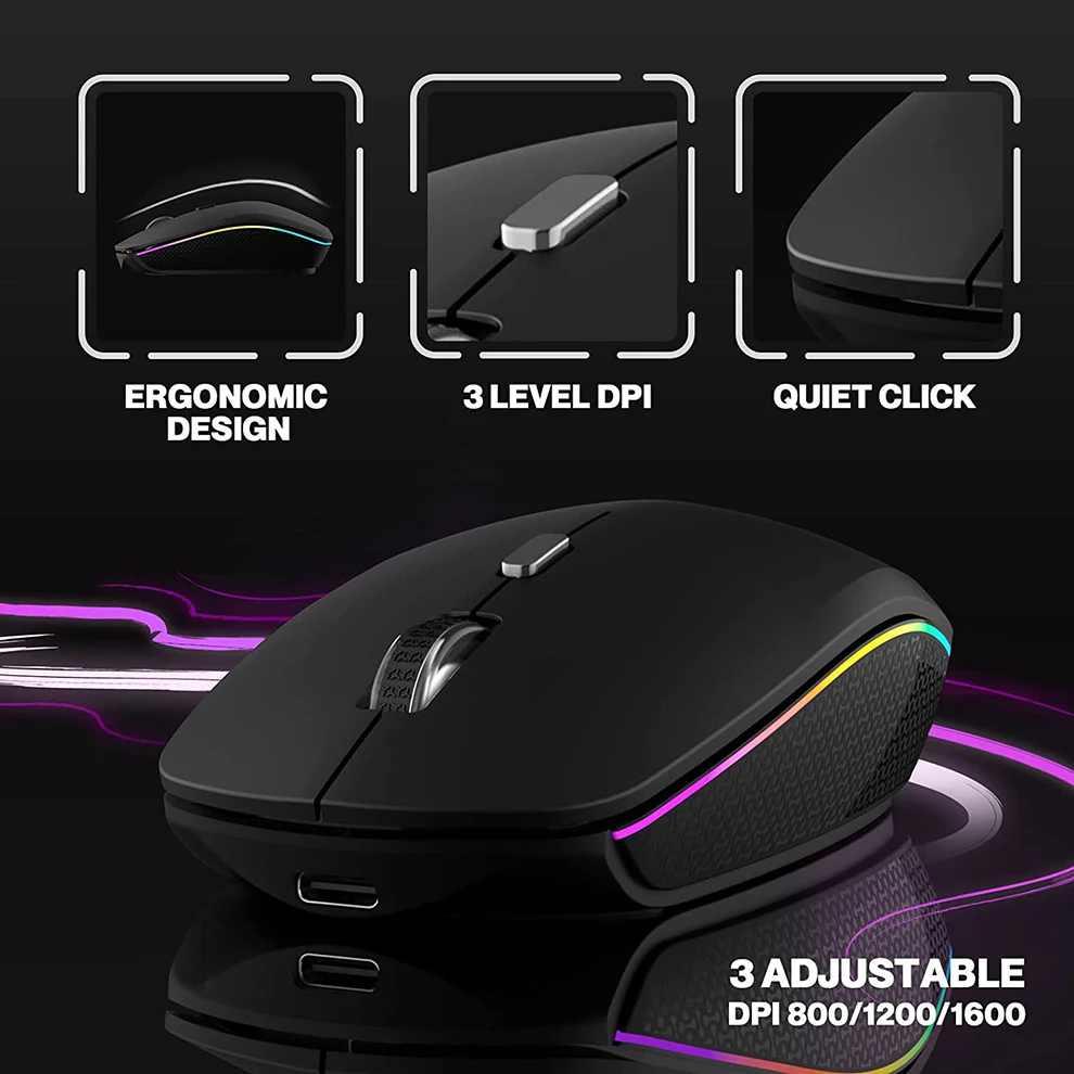 seenda teclado sem fio mouse combo retroiluminado teclado sem fio mouse usb recarregável bluetooth teclado