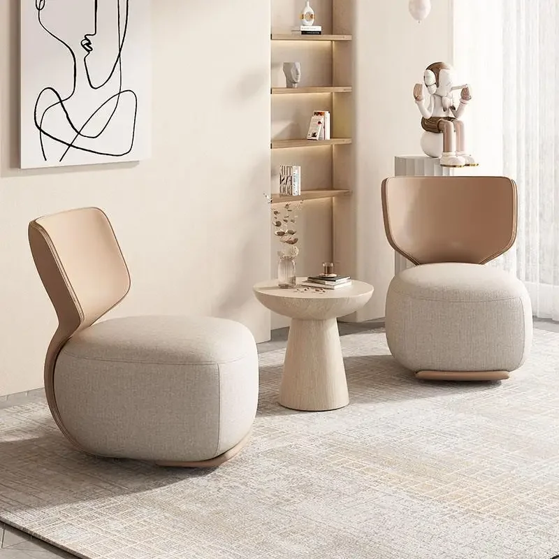 

Роскошные стулья из ткани в скандинавском стиле для гостиной, низкий стул для балкона, стулья для отдыха, мебель для библиотеки