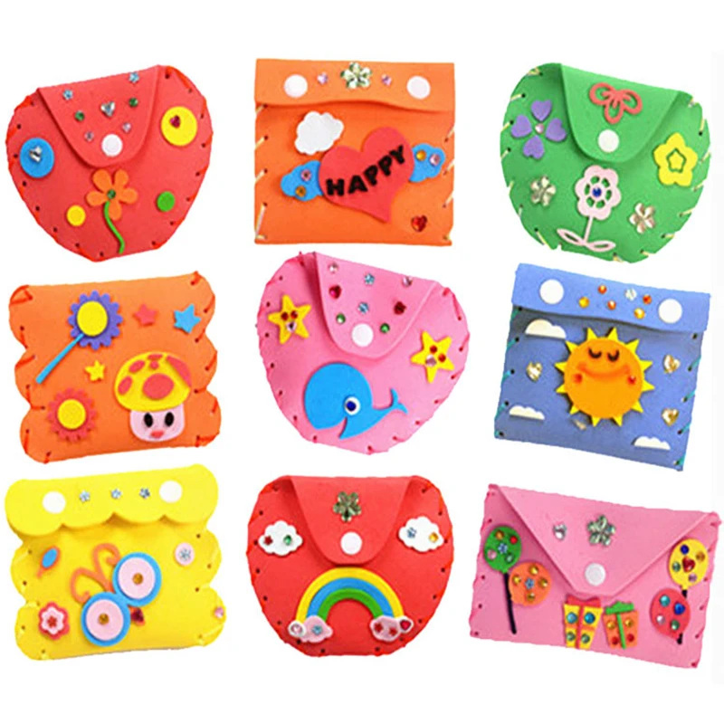 Sewing Craft Kit 1/5pcs Felt Wallet Handmade Material Package EVA Adhesive Creative Sewing Pasting Household Handicrafts DIY Production