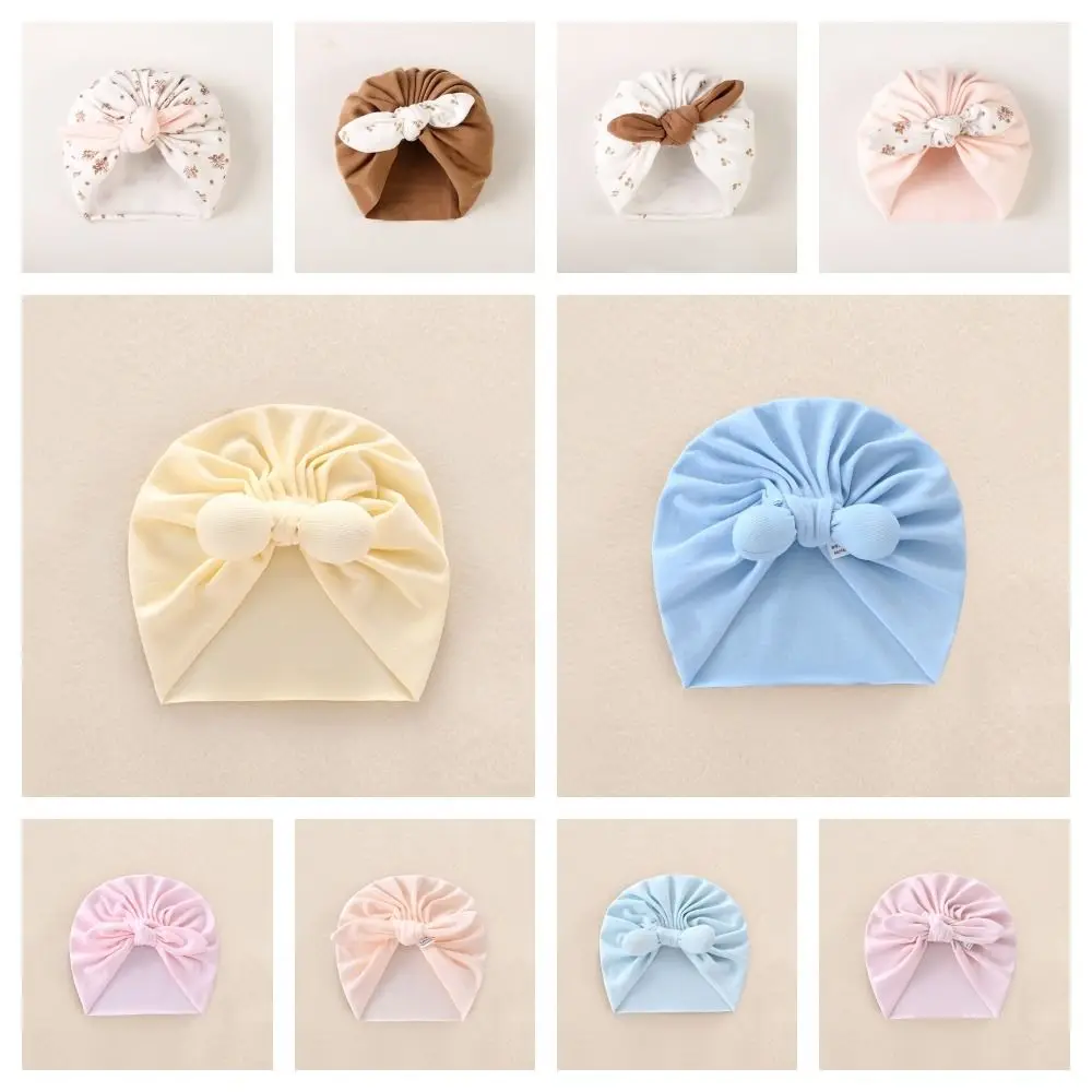 Headwear Cotton Boneless Muslin Hat Cartoon 0-5 Months Baby Fetal Cap Elastic Soft Newborn Turban Hat Autumn