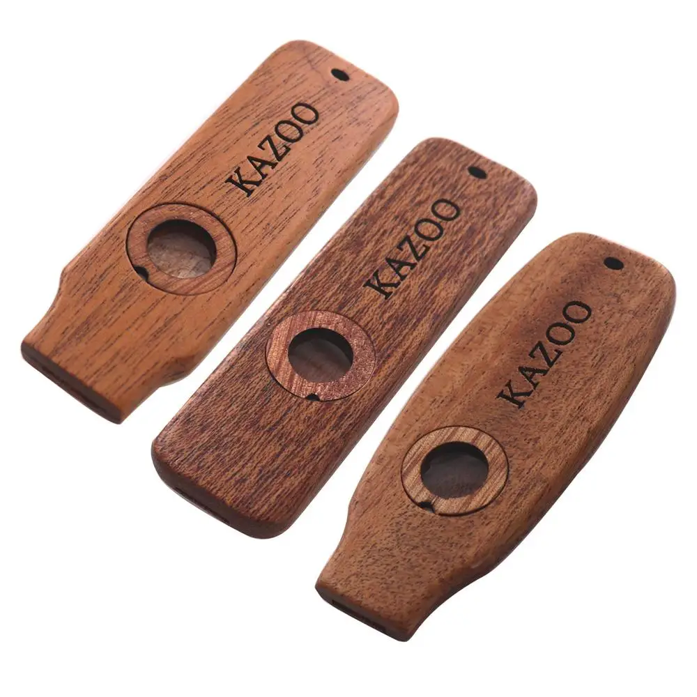 Wooden Kazoos Wooden Kazoo Flute for Beginners Professional Accompaniment Kazoo with Diaphragm Musical Instrument for Acoustic Guitar Ukulele