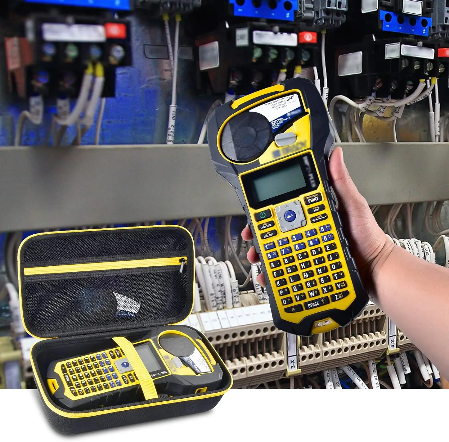Case Compatible with Brady M210/ BMP21-PLUS Handheld Label Printer Sticker Maker Portable Storage Holder Bag with Mesh Pocket storage bag label maker bag