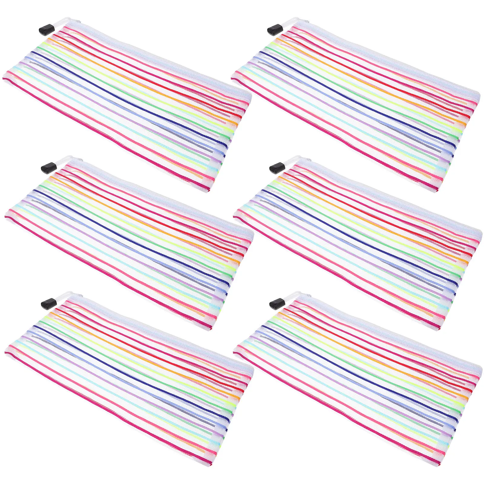 6Pcs 기능성 지퍼가 달린 머니 오거나이저 옥스포드 천 알루미늄 합금 현금 파우치 여행 쇼핑 영수증 수표 일상 휴대용