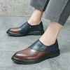 New British style men's matching color side zipper leather shoes for young men lazy foot business dress pointy men's shoes 4
