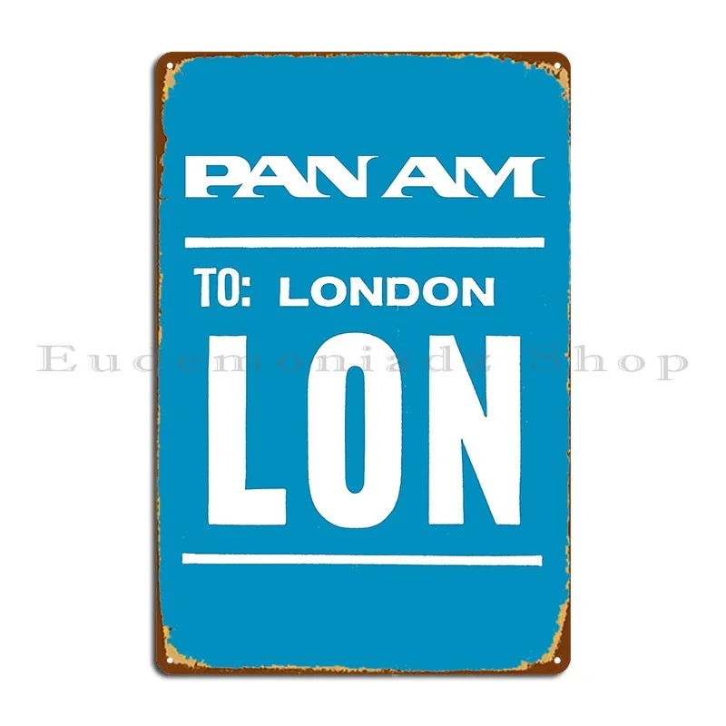 

Pan Am Pan American Airlines в Лондон, металлические фонарики, бар-клуб, ржавый, персонализированный оловянный знак, плакат