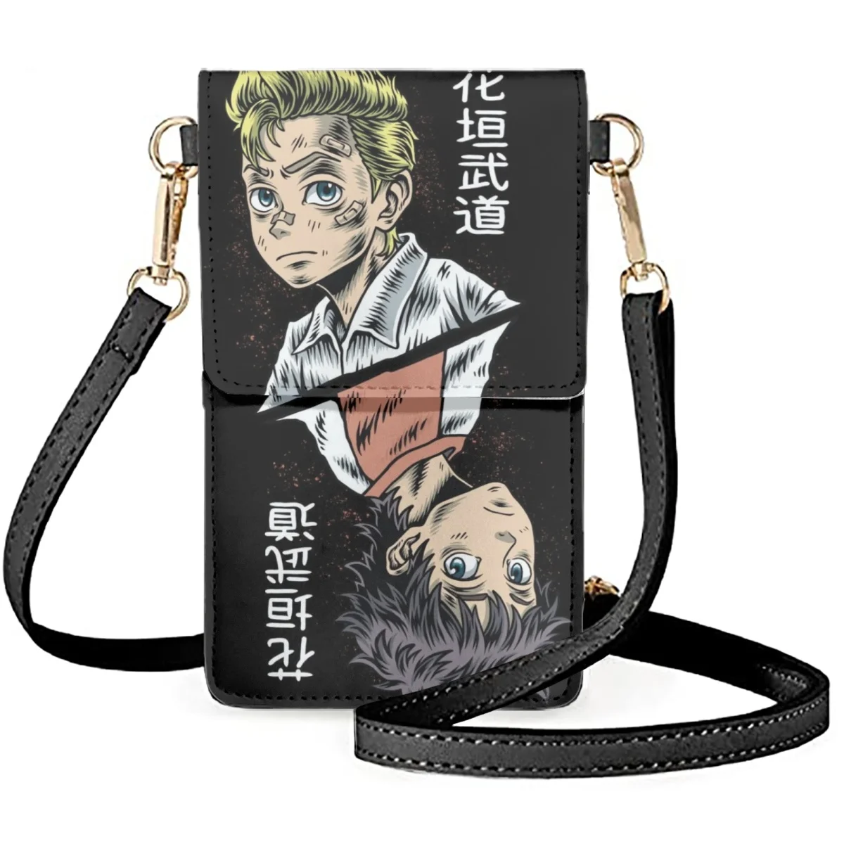 

FORUDESIGNS Shoulder Bags Leather Material Japanese Classic Anime Tokyo Revengers Messenger Utility Bag Diagonal Satchel Flip