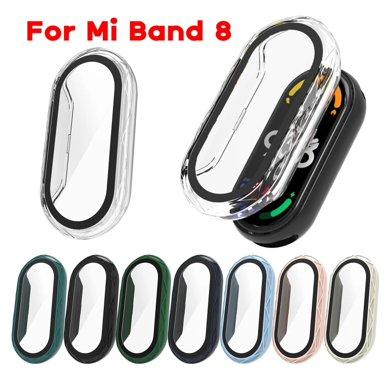 

Для Mi-Band 8 PC Защитная пленка для экрана из закаленной пленки + чехол «все включено» Бампер-оболочка B36A