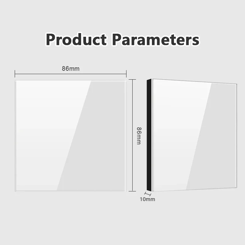 Blank Occlude panel with Installing iron plate 86mm*86mm white black gray crystal tempered glass switch socket panel White board switch glass panel,plastic blank panel