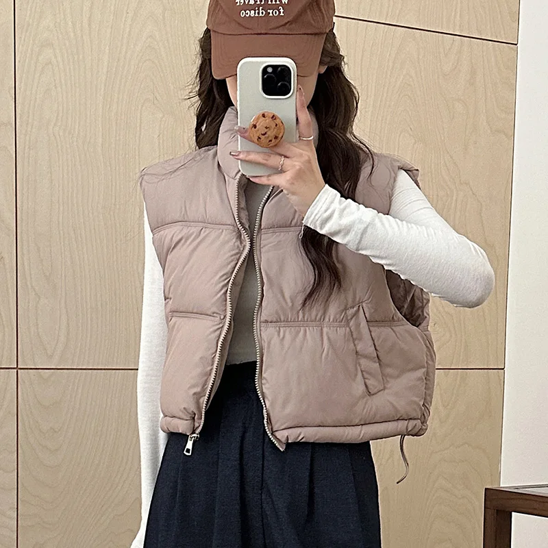 Women Short Vest Jacket Autumn Winter Sleeveless Waistcoat Women Thicken Short Vestcoat Warm Sleeveless Jacket For Female