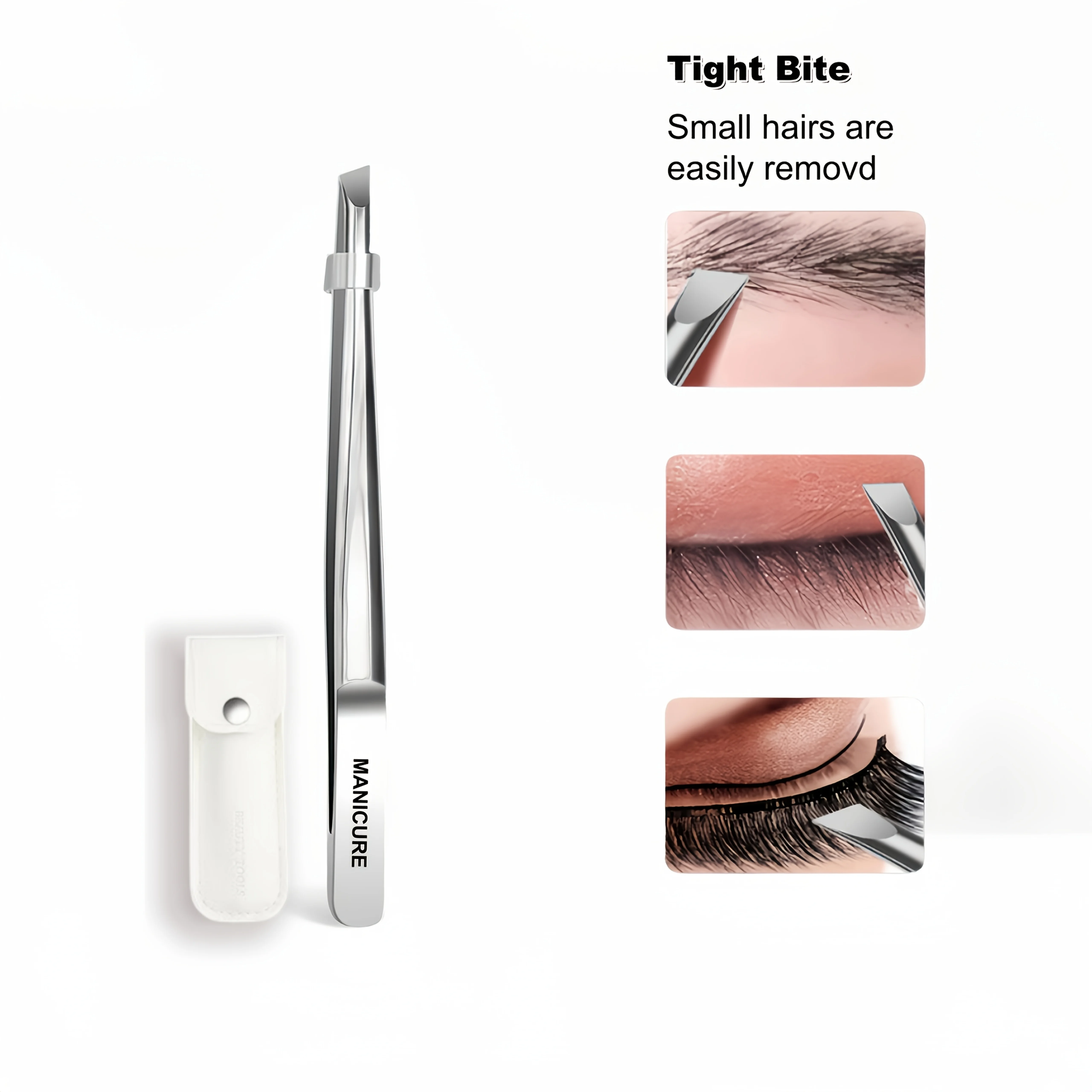 Premium Stainless Steel Precision Tweezers with Non-Slip Grip for Eyebrow Grooming and Eyelash Application