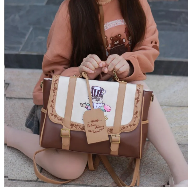 Mochila De Felpa De Anime Cinnamoroll | Kawaii Lolita JK Para Niñas | Multiusos: Mochila Y Muñeca De Peluche