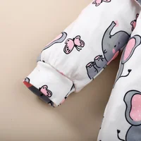 0-18Months Rompers for Newborns Long Sleeve Baby Girl Jumpsuit Cute Elephant Print Infant Baby Bodysuit Toddler Girl Clothes 4
