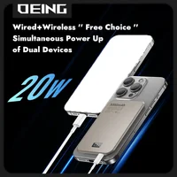 New 10000mAh Slim Magnetic Wireless Power Bank 20W Macsafe Powerbank Alloy Shell Battery Phone Charger For iPhone Xiaomi Samsung 2