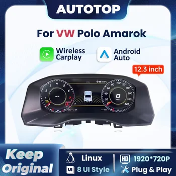 Panel de Instrumentos Digital LCD de 12.3 Pulgadas para VW Polo Amarok 2009-2020, CarPlay Inalámbrico, Android Auto, Panel de Instrumentos, Cabina 1