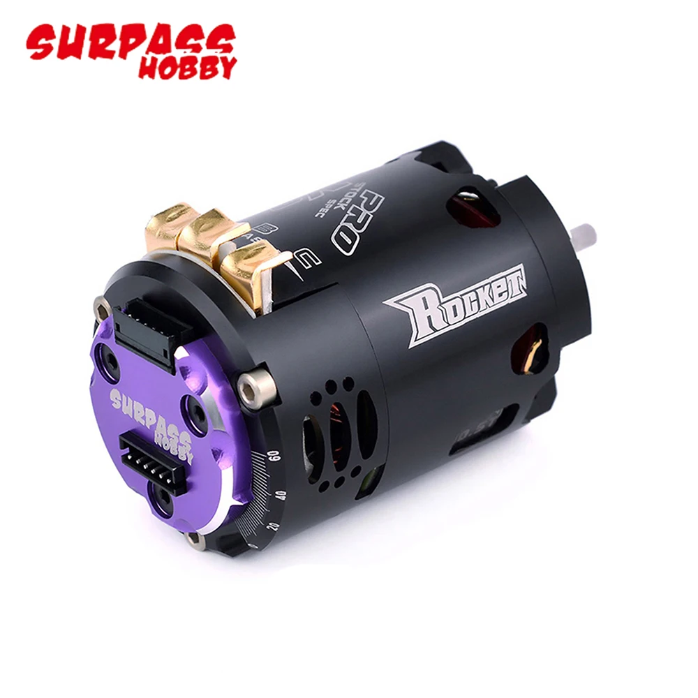 Surpass Hobby Rocket 540 V3 2-Pole Sensored Brushless Motor Dual Sensor Port 3.175mm Shaft For F1, 1/12, 1/10 Off-road Drift Car