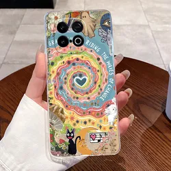 Aesthetic Cute Cat Astronaut Transparent Silicone Phone Case for IQOO Z10 Turbo (TPU - TPU426)