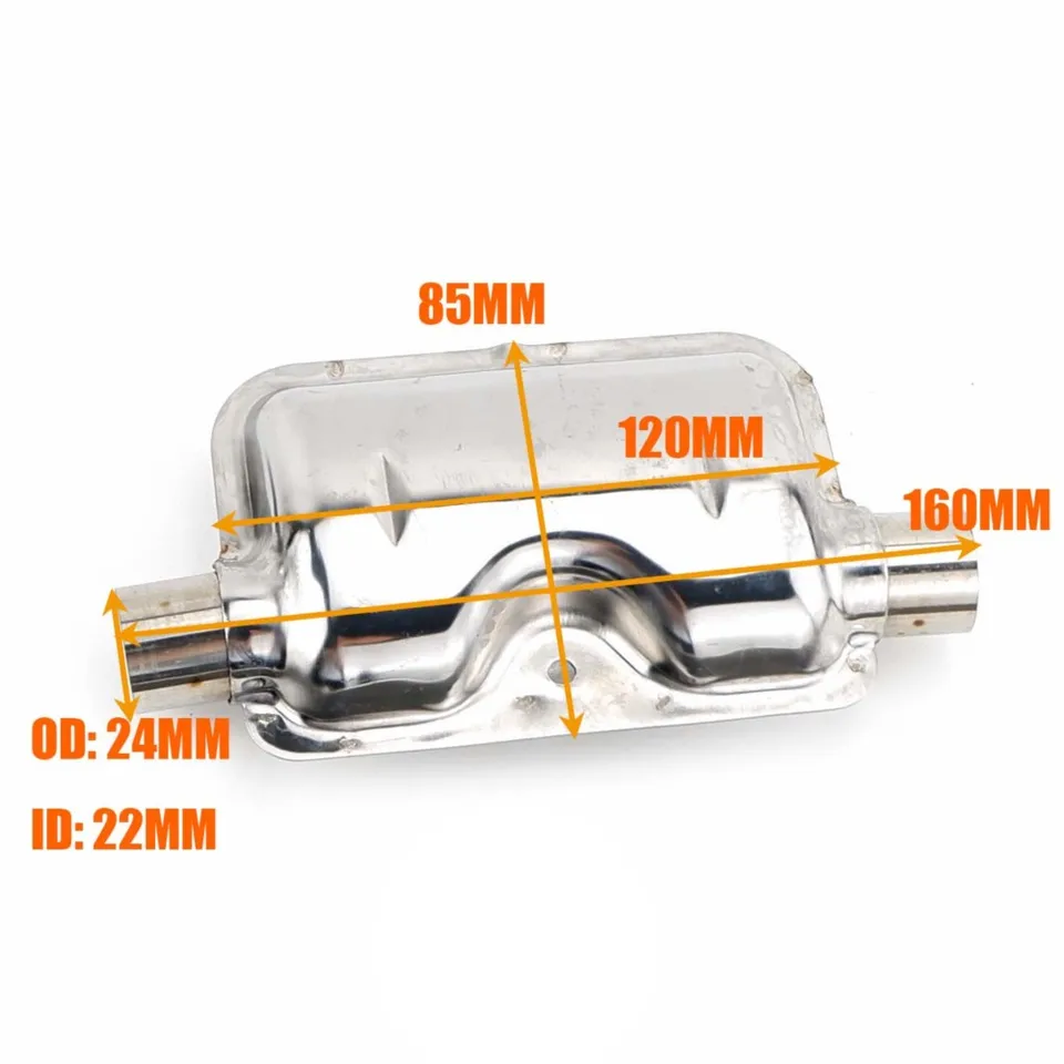 HIFROM Diesel Verwarmingsdemper, stil, geluiddemper, voor parkeerverwarming, uitlaatdemperset, voor dieselverwarming, auto- uitlaatsystemen, 24 mm, blauw