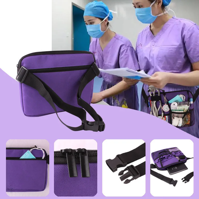 Nurse Fanny Pack Multi Pocket Waist Organizer Belt with Adjustable Waist Strap Nurse Waist Pouch Organizer Pouch Portable