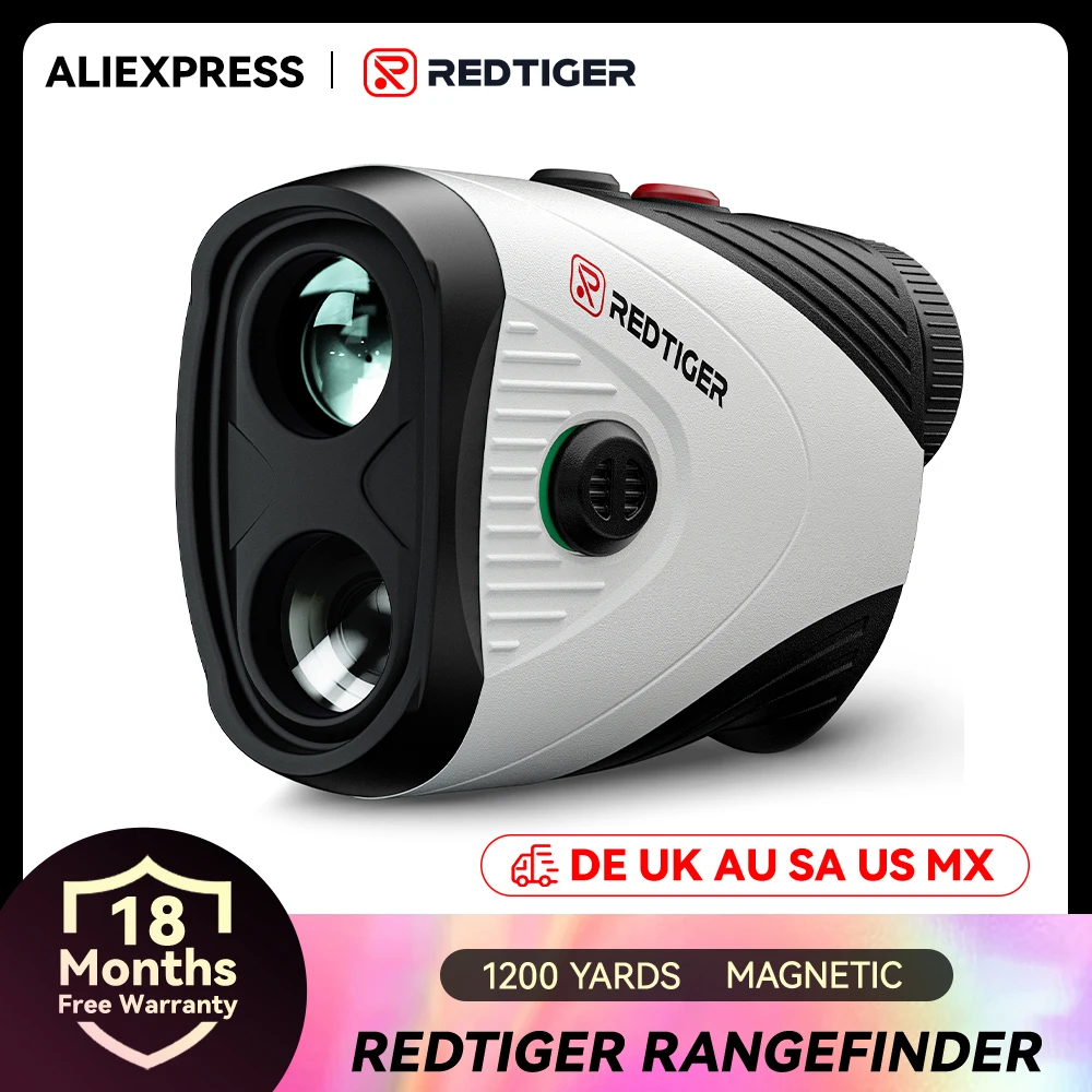REDTIGER Golf Rangefinder with Slope 1000M 1200 Yards Laser Range Finder Golfing 7X Magnification Rechargeable Range Finders
