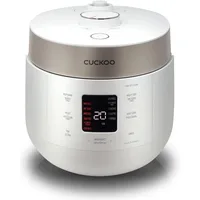 Twin Pressure Rice Cooker & Warmer with Nonstick Inner Pot, 16 Menu Options, 3 Voice Guide, Auto Clean (White) 1