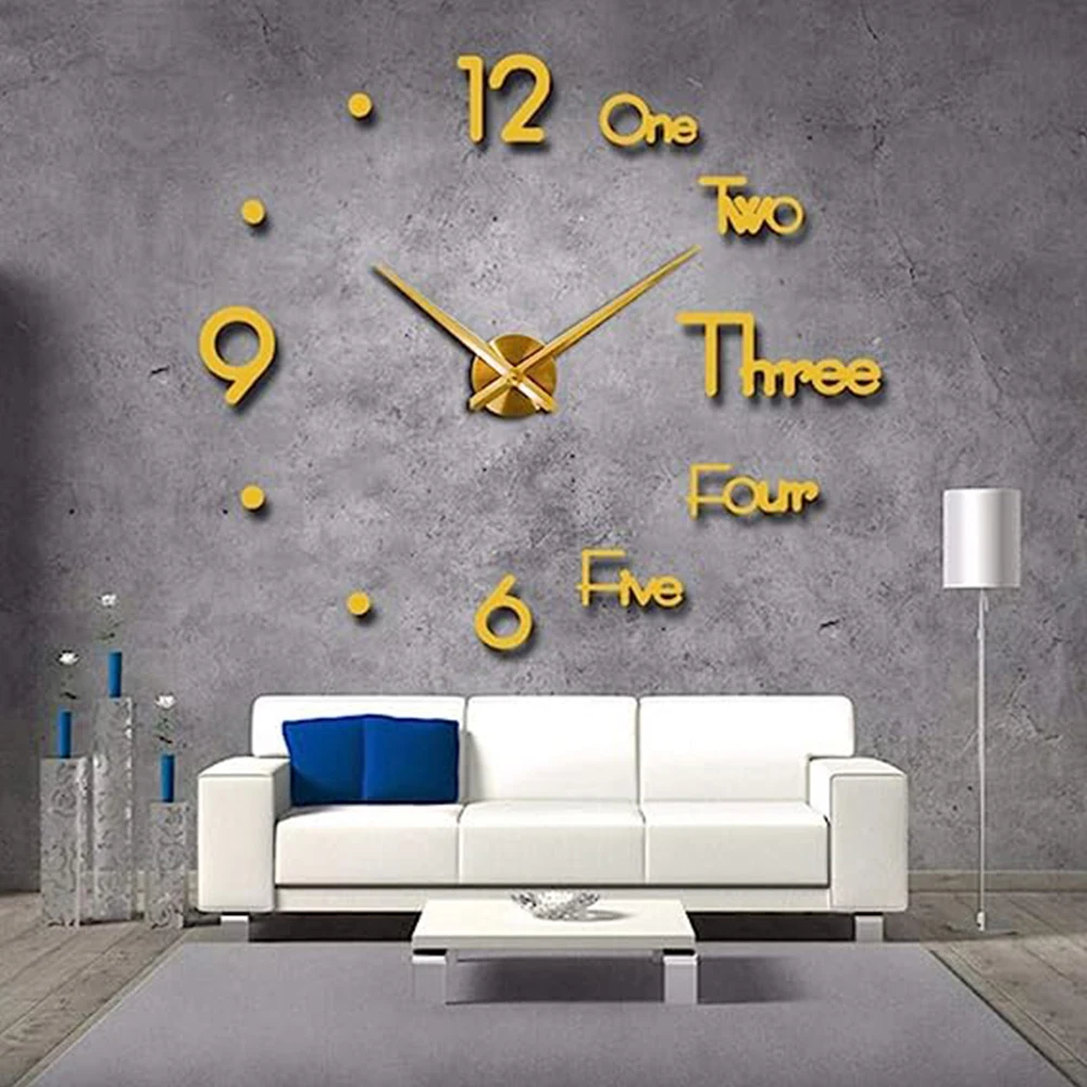 3D Large Wall Clock Modern Design DIY Quartz Clocks Fashion Watches Arylic Mirror Stickers Living Room Home Decor