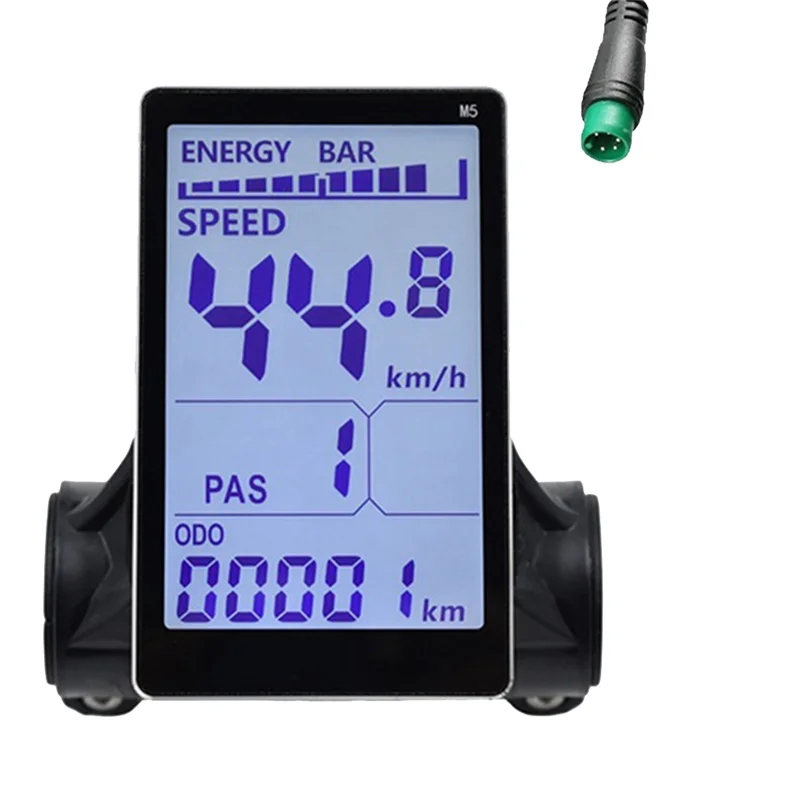 Electric Bike LCD Display M5 Electric Bike LCD Display Meter 24V 36V 48V 60V E Scooter LCD Panel Screen for Mountain Electric Bike(5PIN)