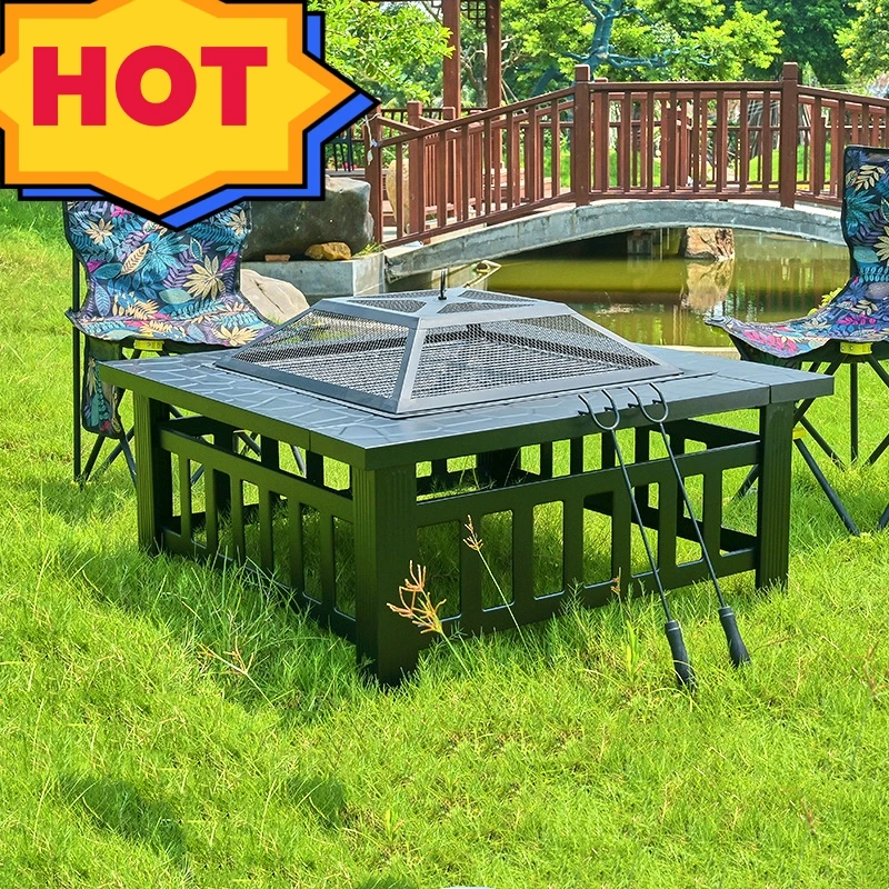 

Hot Courtyard Brazier Multifunctional Barbecue Stove Table Outdoor Garden Furniture Charcoal Heating Stove Barbecue Grill Rack