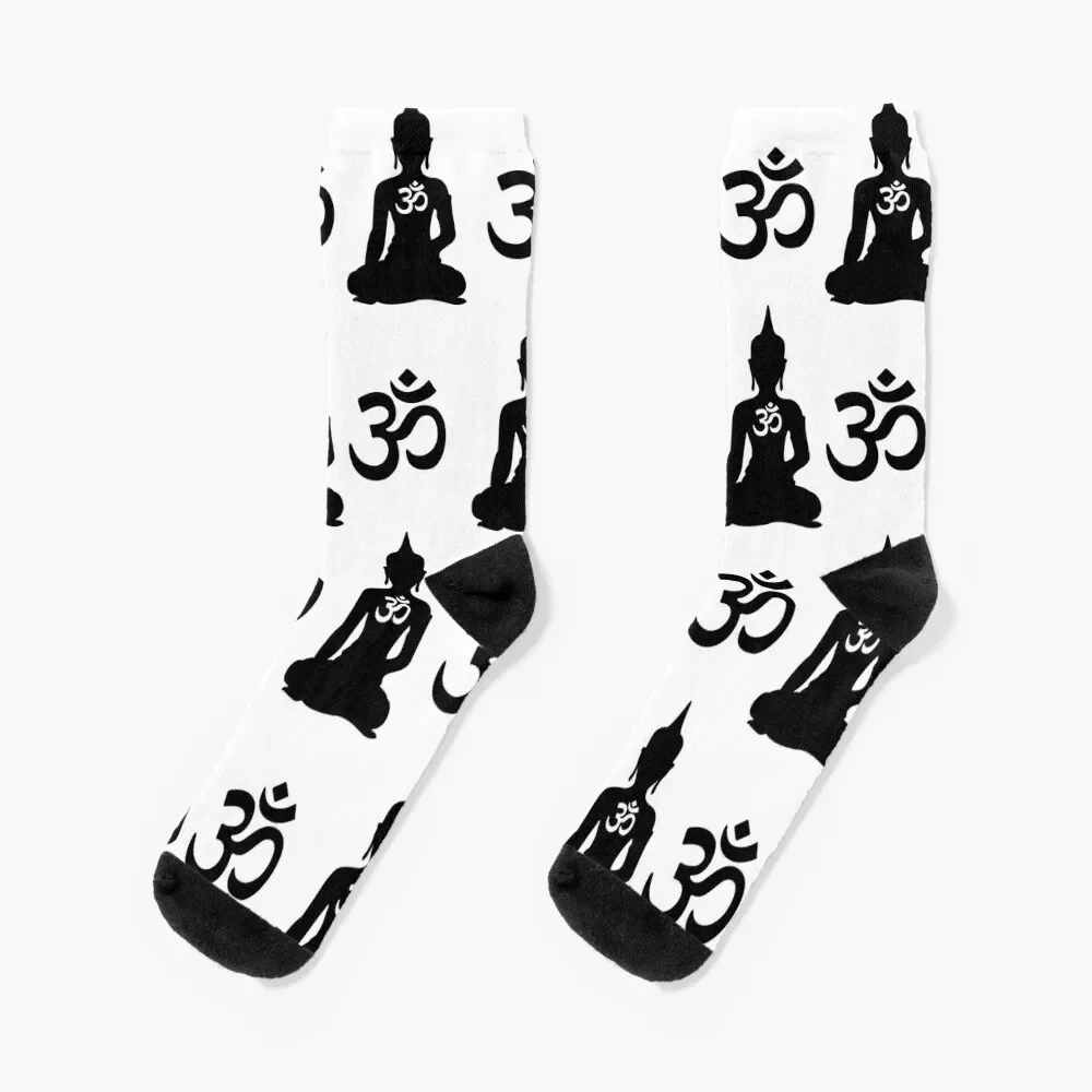 

Simple Buddha with Hindu Om Symbol Socks sheer New year's Boy Socks Women's