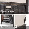 Piece Patio Conversation Set, PE Wicker Rattan Outdoor Lounge Chairs with Soft Cushions 2 Ottoman&Glass Table, Garden Sofas 6