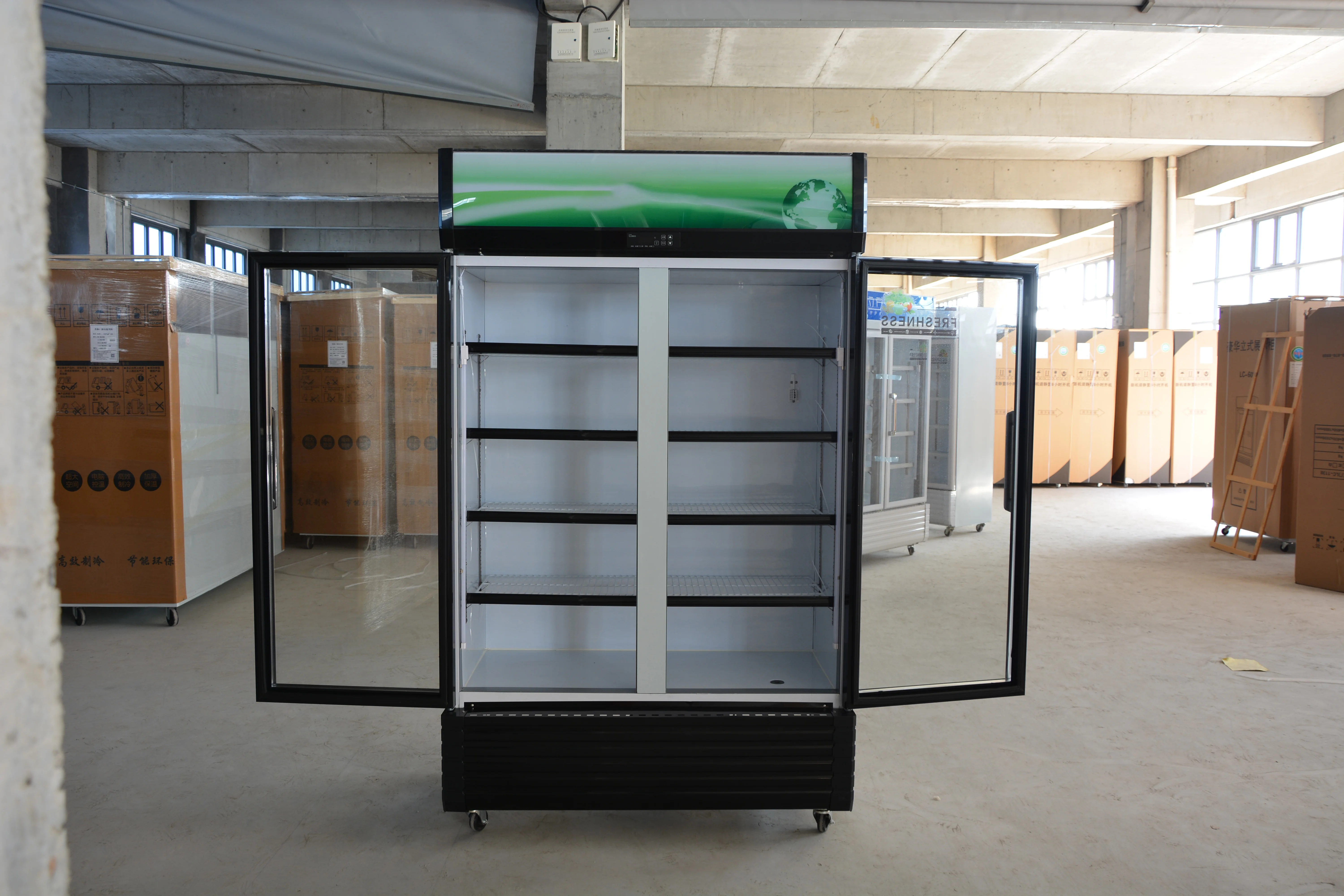 Glass Door Upright Fridge High Quality Beverage Display Refrigeration