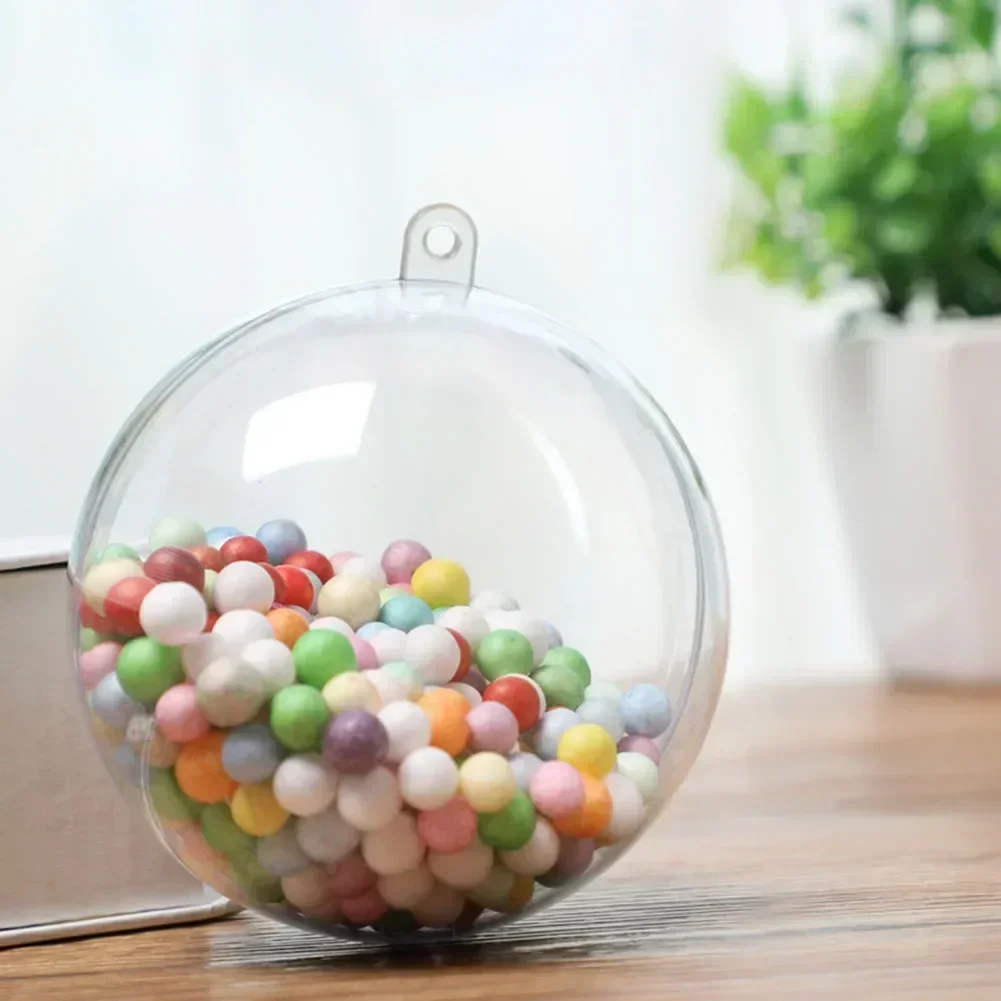 14/16/20cm Christmas Transparent Ball Plastic Fillable Bauble Xmas Tree Hanging Ornaments Decoration For Home Wedding Party Gift christmas ball ornaments