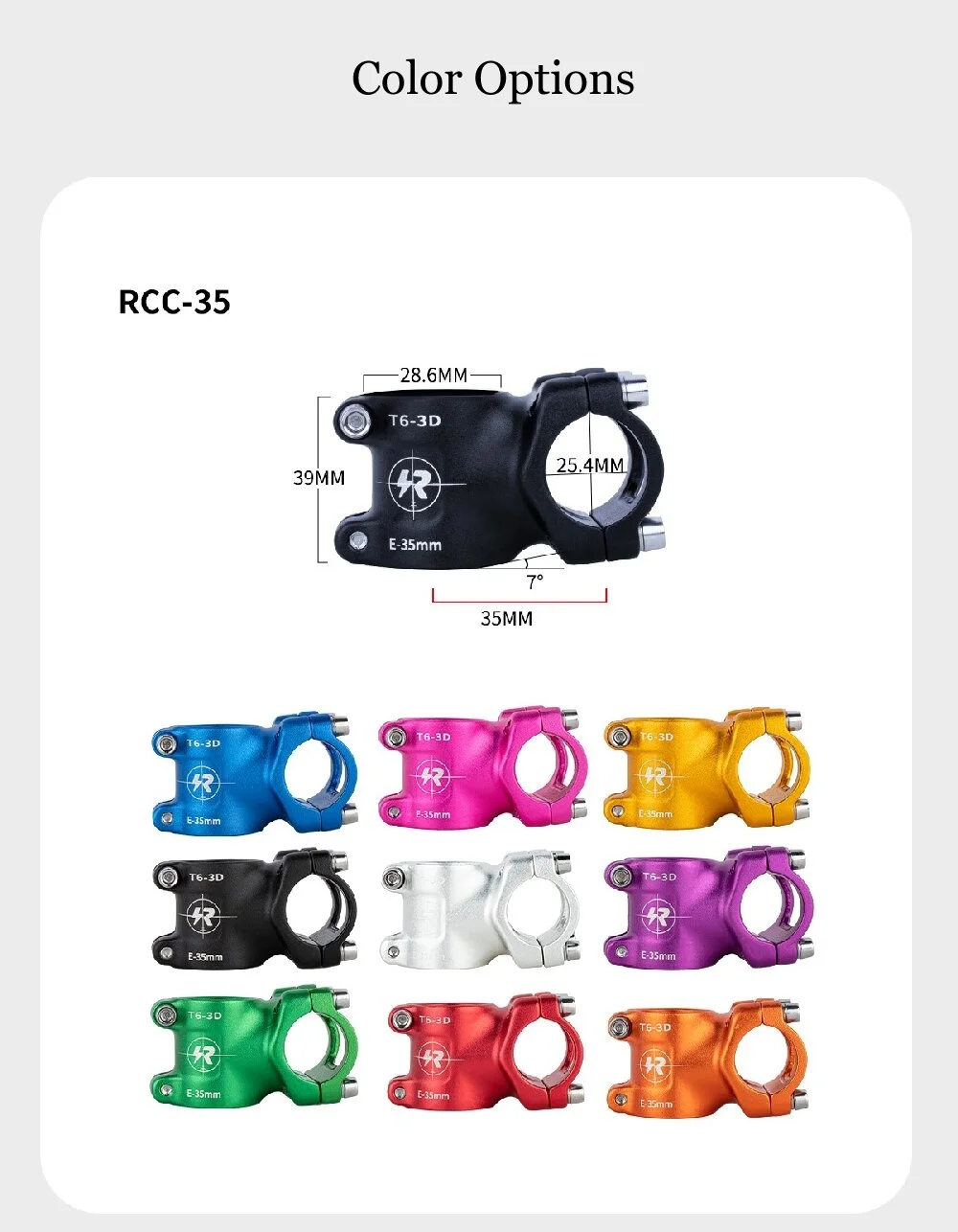 Rockfish Kinder-Laufrad-Griffvorbau, 35/50/60/80 mm, CNC-Prozess, Lauffahrrad-Headset-Vorbau für alle Push-Bike-Lenker – Detail 7