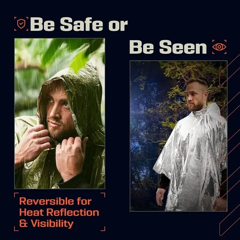 Emergency Waterproof Raincoat Aluminum Film Disposable Poncho Raincoat And Rainpants Suit