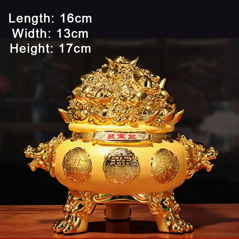 Creative Piggy Bank For Home Decoration, Lucky Gift, Electroplating Gold Accumulation Treasure Shape Ornaments, Money Boxes, 1Pc