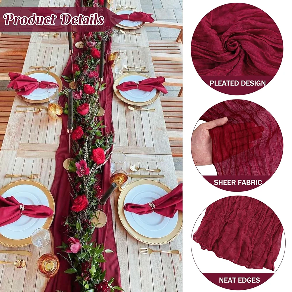 Elegant Royal Blue Cheesecloth Table Runner for Special Occasions and Celebrations