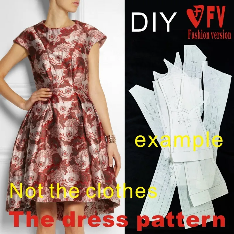 Clothing DIY The dress Dresses Sewing Pattern cutting drawing Women's Dress Sewing Template BLQ-72